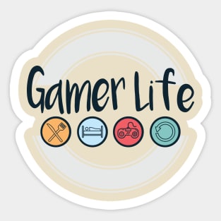 Eat Sleep Game & Repeat Gamer Life Sticker